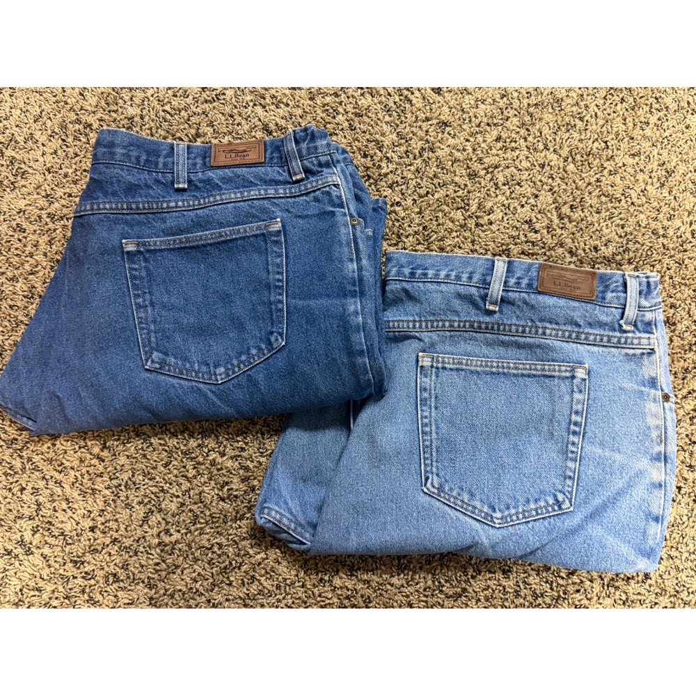 L.L. Bean Comfort Waist Jeans Denim Bundle Medium Light Wash Men's 44x29